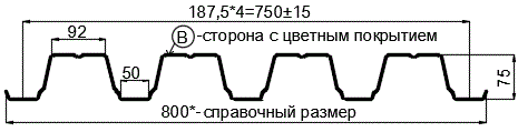 Фото: Профнастил Н75 х 750 - B (ПЭ-01-9002-0.7) в Кашире