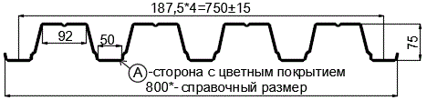 Фото: Профнастил Н75 х 750 - A (ПЭ-01-5002-0.7) в Кашире