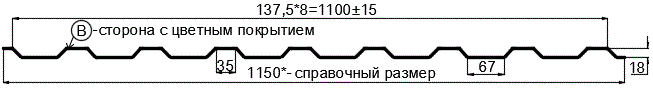 Фото: Профнастил МП20 х 1100 - B (ECOSTEEL_MA-12-Античный Дуб-0.45) в Кашире