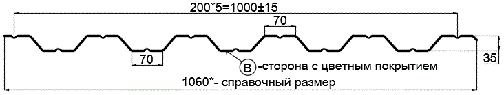 Фото: Профнастил НС35 х 1000 - B (PURETAN-20-8017-0.5) в Кашире