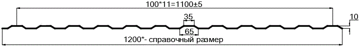 Фото: Профнастил оцинкованный МП10 х 1100 (ОЦ-01-БЦ-0.5) в Кашире