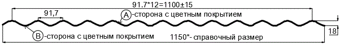 Фото: Профнастил МП18 х 1100 - A (ECOSTEEL_MA_Д-12-Античный Дуб-0.45) в Кашире