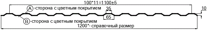 Фото: Профнастил МП10 х 1100 - A (ECOSTEEL_MA_Д-12-Античный Дуб-0.45) в Кашире