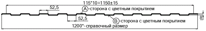 Фото: Профнастил С8 х 1150 - A Двусторонний (ПЭ_Д-01-8017-0.4±0.08мм) в Кашире