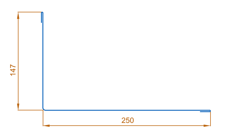 Планка примыкания верхняя 250х147х2000 NormanMP (ПЭ-01-6018-0.5)