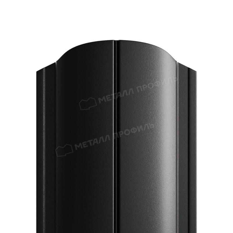 Штакетник металлический МП ELLIPSE-O 19х126 Двусторонний (ПЭ_МА_Д-01-9005\9005-0.4±0.08мм).