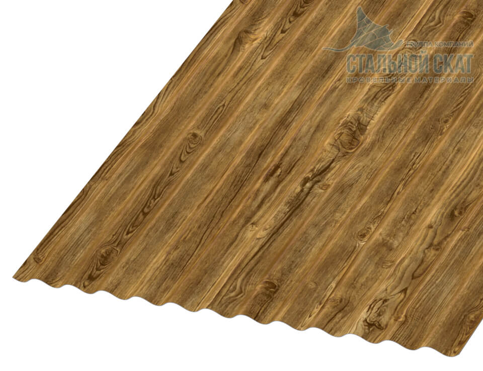 Профнастил МП18 х 1100 - B Двусторонний (ECOSTEEL_T_Д-01-Золотой Дуб-0.5)