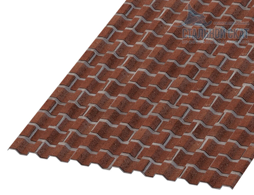 Профнастил С21 х 1000 - A (ECOSTEEL-01-Кирпич-0.5)