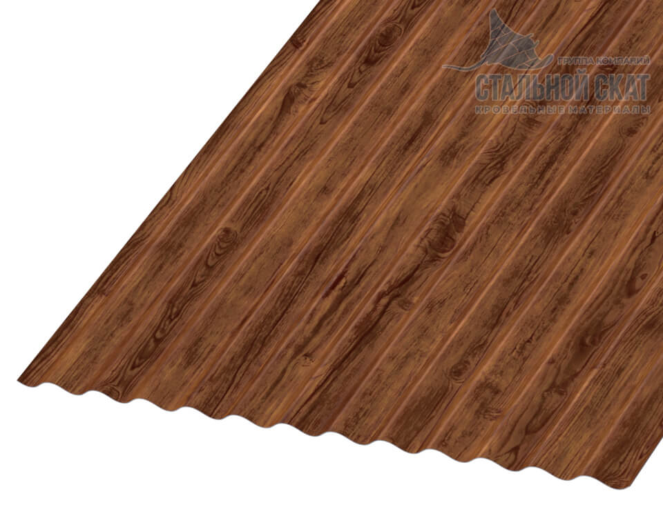 Профнастил МП18 х 1100 - B (ECOSTEEL-01-Мореный Дуб-0.5)